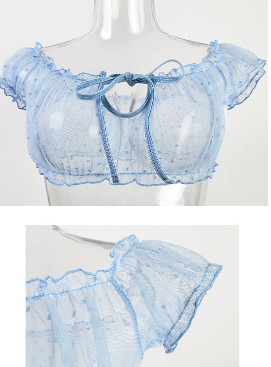 Off-Shoulder Strap Lingerie Set