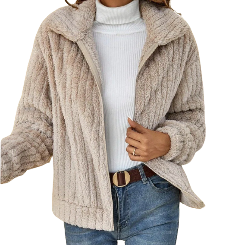Women's Fleece Lapel Cropped Jacket