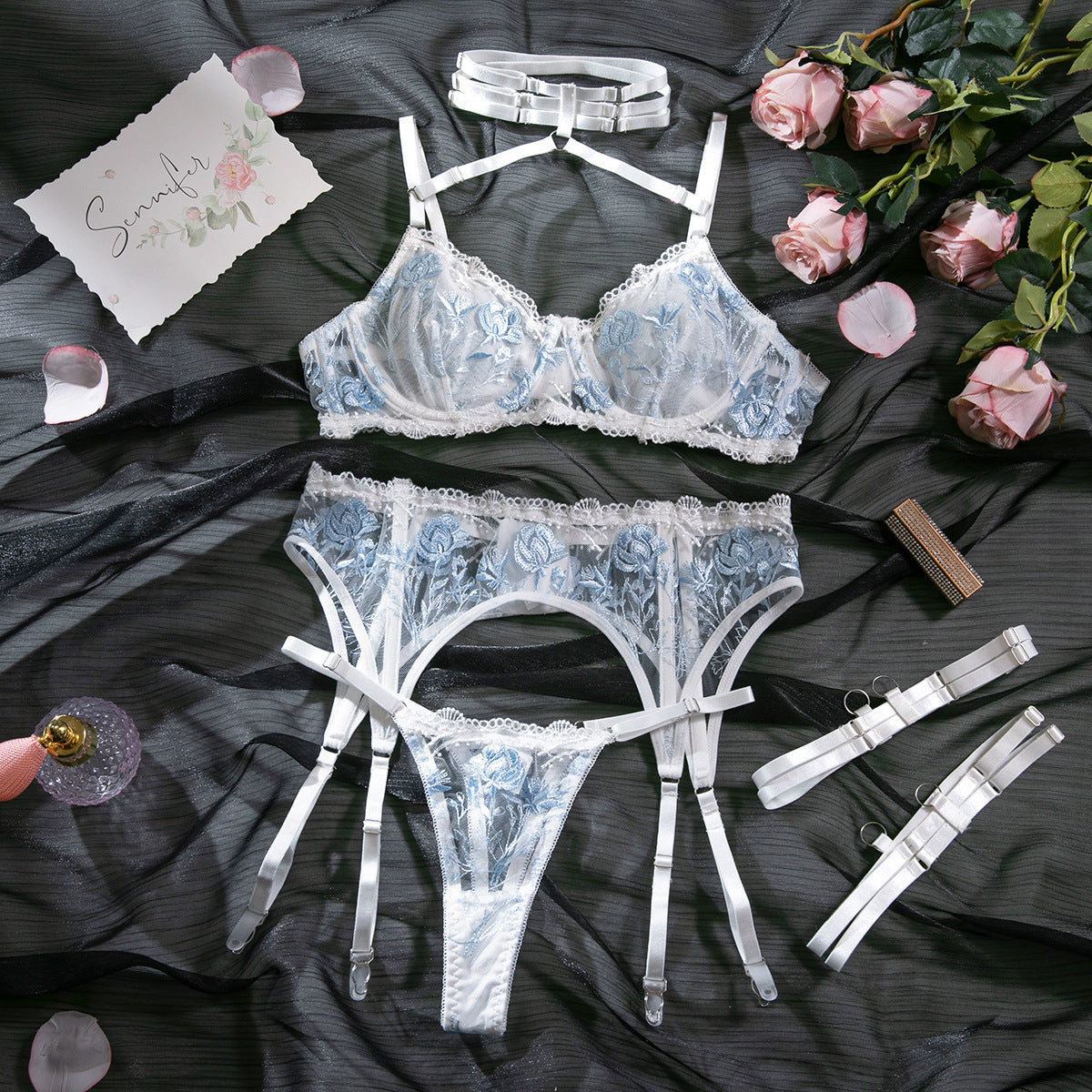 Women's Lace Embroidery Lingerie Set